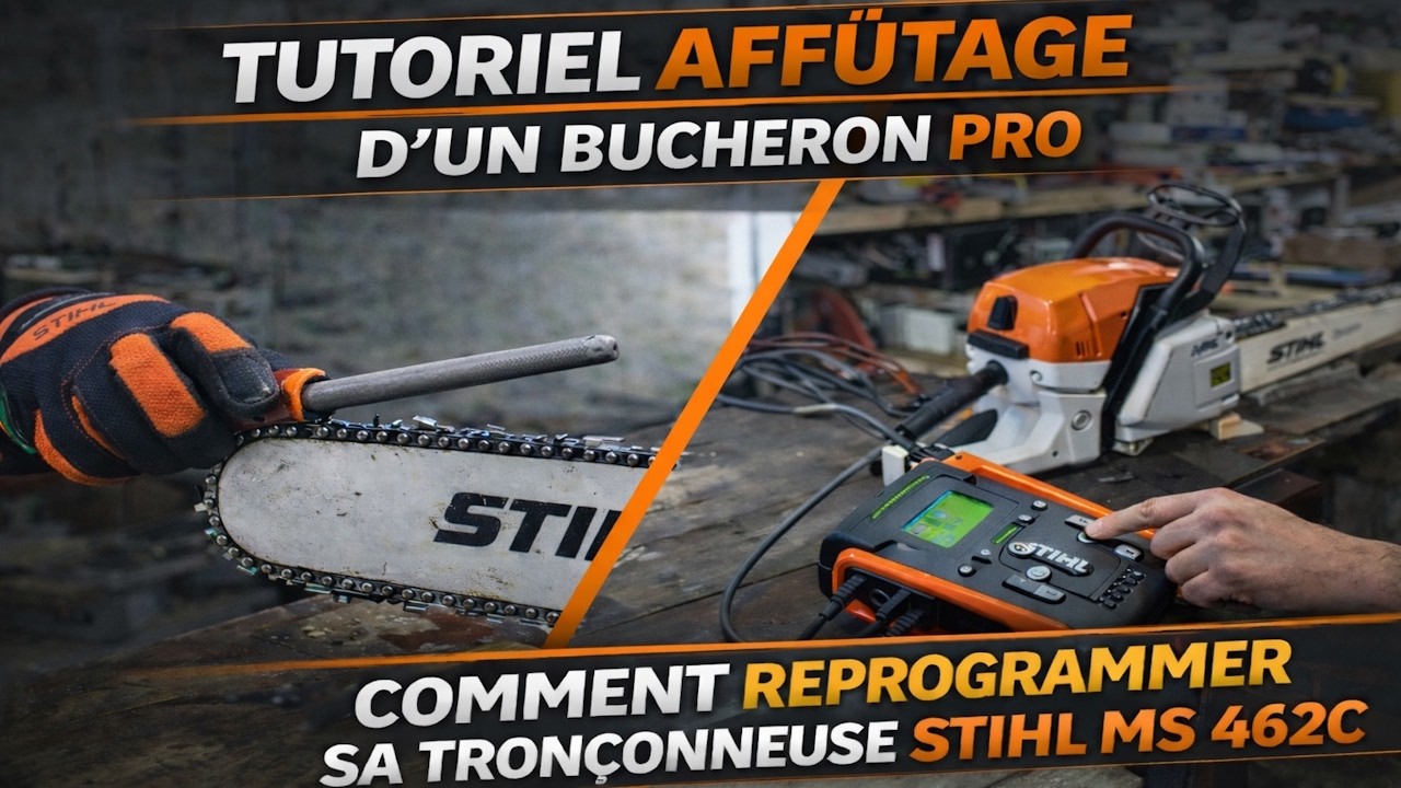 Tuto Affûtage d'un BUCHERON PRO + Reprogrammation STIHL MS 462C (Guide Complet)