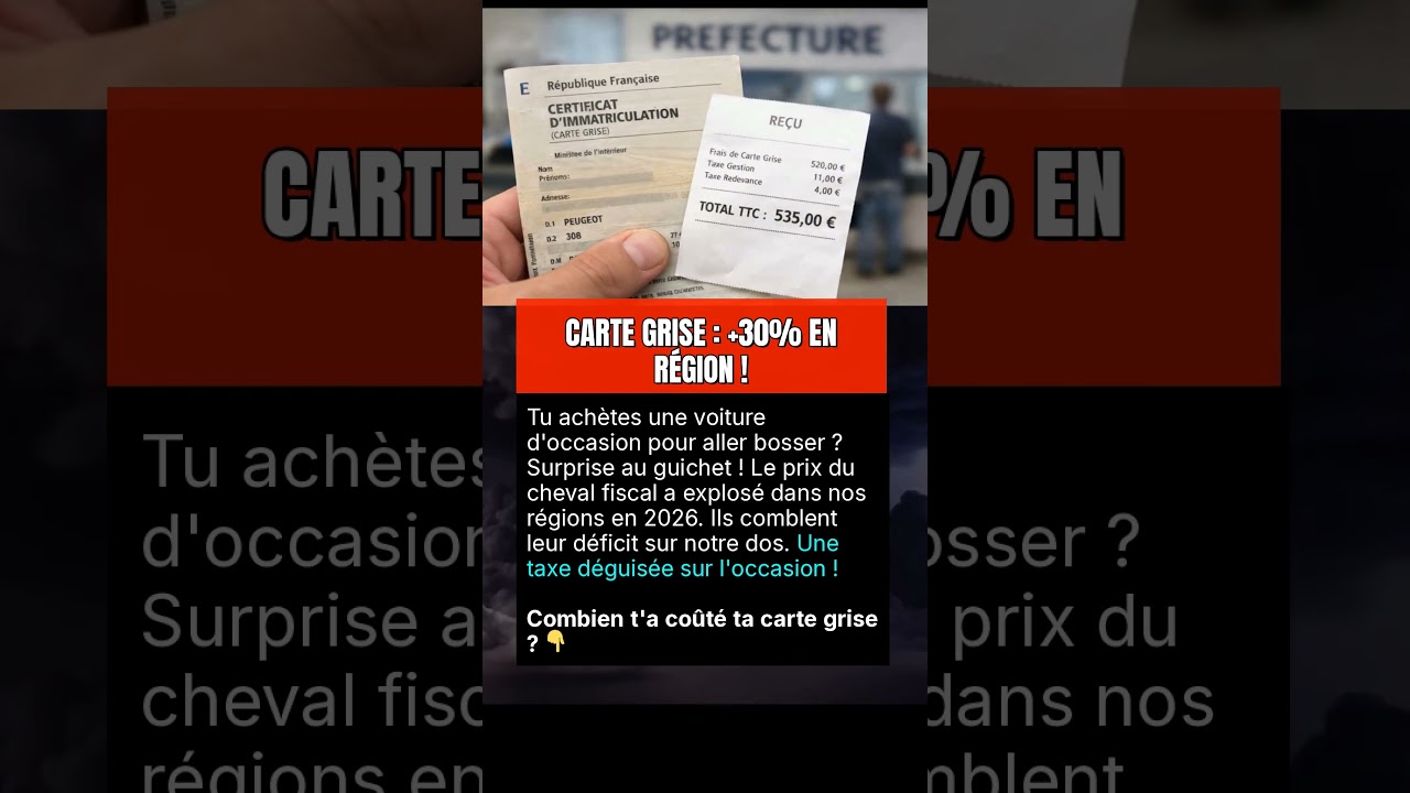 CARTE GRISE : +30% EN RÉGION !