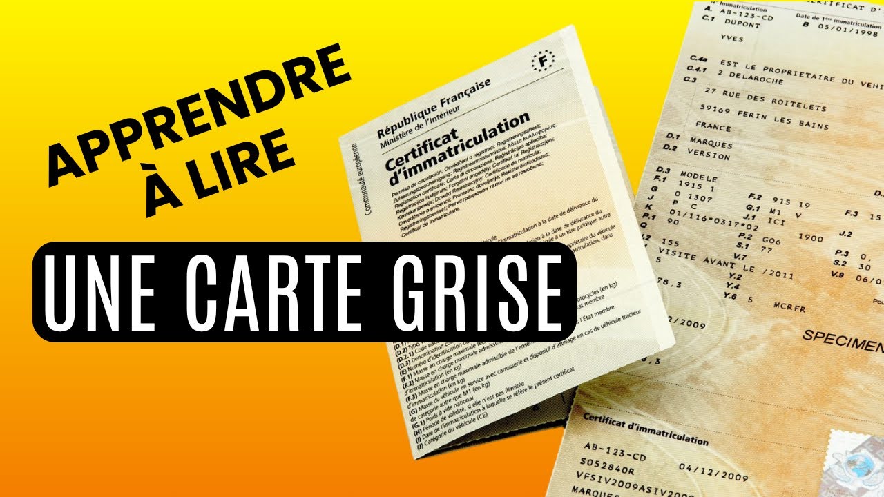Comment lire un certificat d'immatriculation